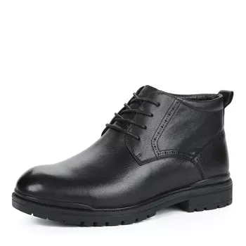 Черные ботинки из кожи на подкладке из натуральной шерсти на утолщенной подошве