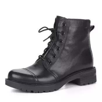 Черные ботинки из кожи на шнуровке