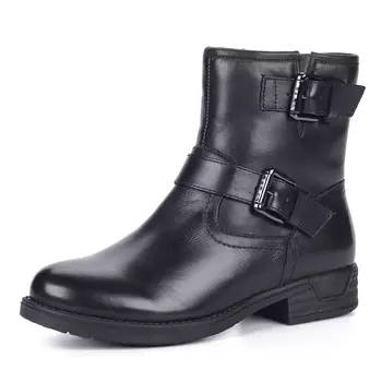 Черные ботинки из кожи с ремешками