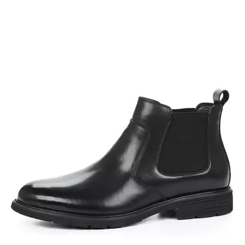 Черные химние ботинки челси из гладкой кожи