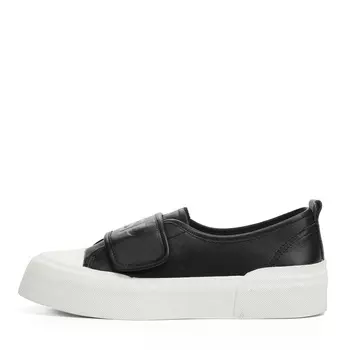 Черные кеды из гладкой кожи на липучке