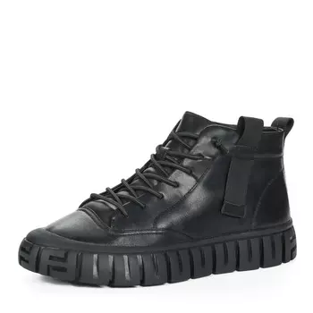 Черные кеды из кожи на подкладке из шерсти