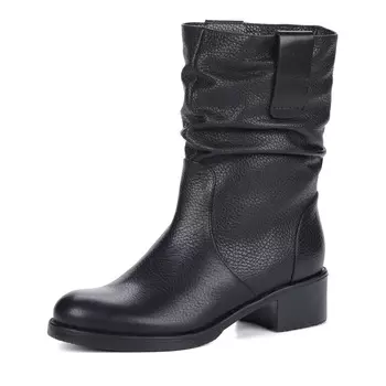 Черные классические полусапоги из кожи