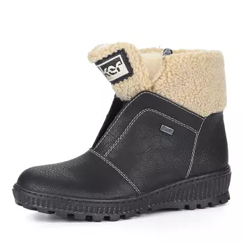 Черные комбинированные ботинки на шерсти