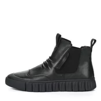 Черные комфортные кеды из гладкой кожи