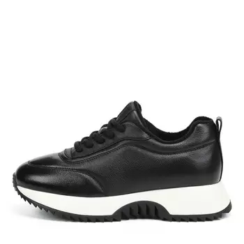 Черные кроссовки из гладкой кожи