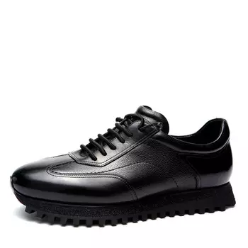 Черные кроссовки из гладкой кожи