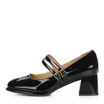 Черные лодочки Мэри Джейн из кожи
