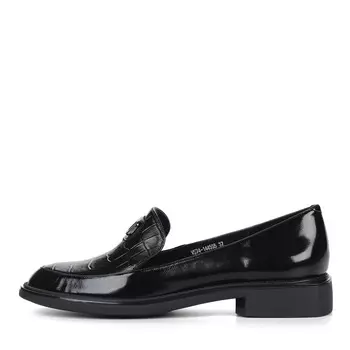 Черные лоферы из кожи