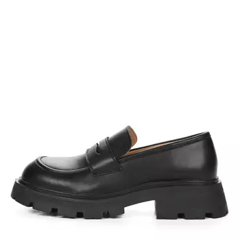 Черные лоферы из кожи