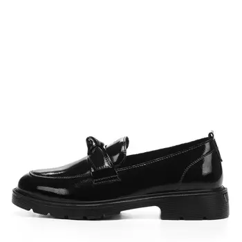Черные лоферы из лаковой кожи