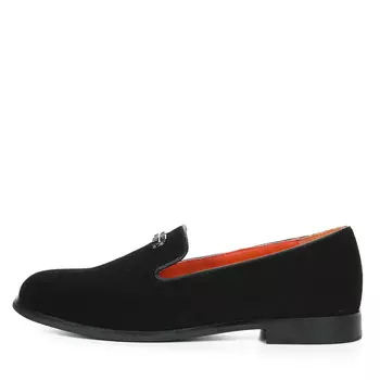Черные лоферы из натурального велюра