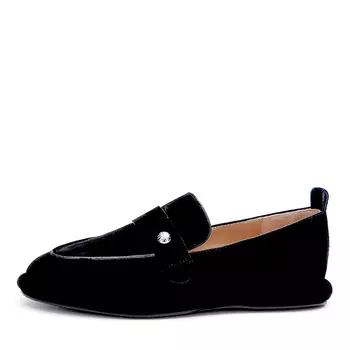 Черные лоферы из натурального велюра