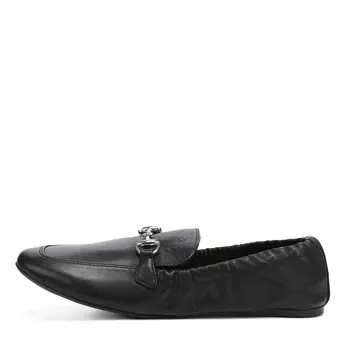 Черные лоферы на резинке из гладкой кожи