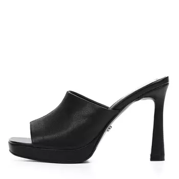 Черные мюли из гладкой кожи