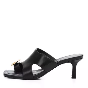 Черные мюли из гладкой кожи