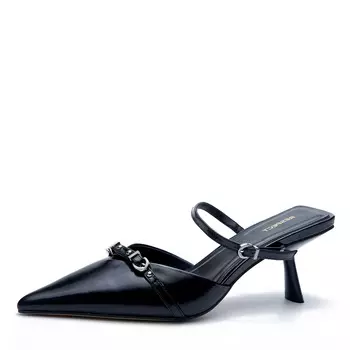 Черные мюли из гладкой кожи