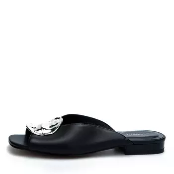 Черные мюли из гладкой кожи