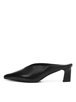 Черные мюли из гладкой кожи