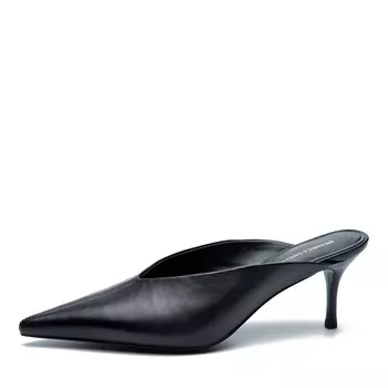 Черные мюли из гладкой кожи