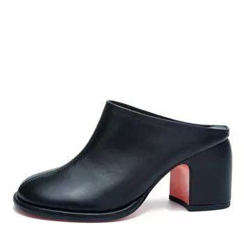 Черные мюли из гладкой кожи