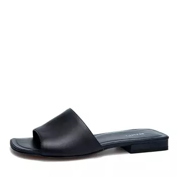 Черные мюли из гладкой кожи