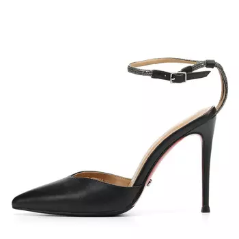 Черные открытые туфли из гладкой кожи