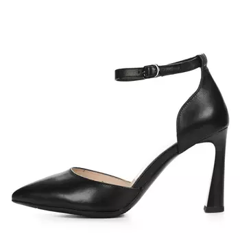 Черные открытые туфли из гладкой кожи