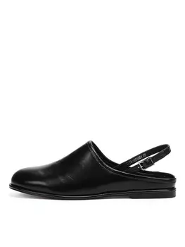 Черные открытые туфли сабо из гладкой кожи