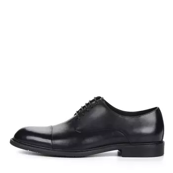 Черные полуботинки дерби с отрезным носком из кожи на подкладке из натуральной кожи