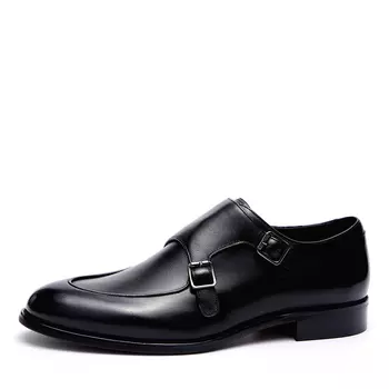 Черные полуботинки монки из гладкой кожи