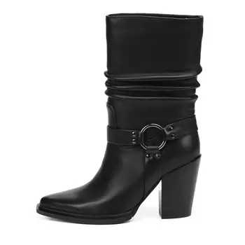 Черные казаки из гладкой кожи