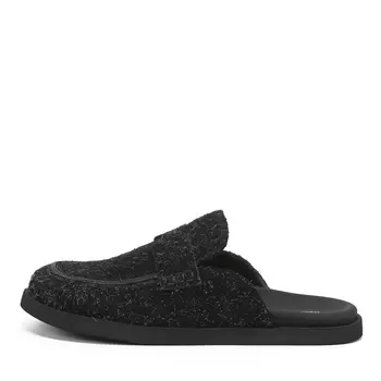 Черные сабо из бархатистого велюра