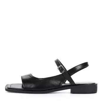 Черные сандалии из экокожи на подкладке из экокожи