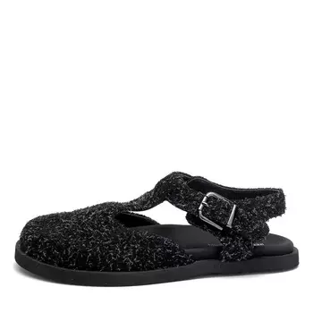 Черные сандалии из бархатистого велюра