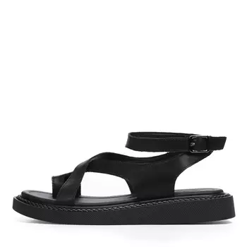 Черные сандалии из гладкой кожи