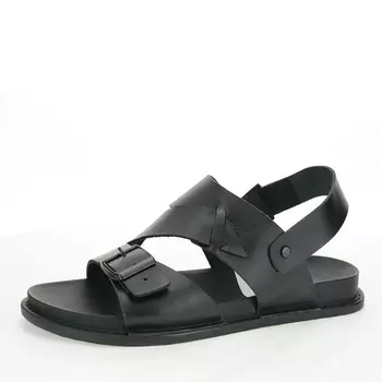 Черные сандалии из гладкой кожи