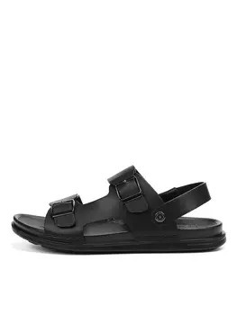 Черные сандалии из гладкой кожи