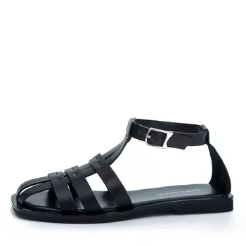 Черные сандалии из гладкой кожи