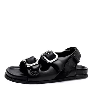 Черные сандалии из гладкой кожи