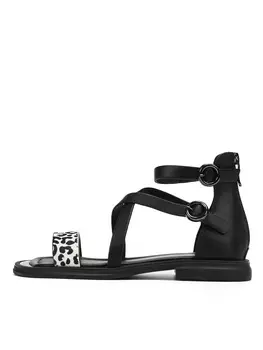 Черные сандалии из гладкой кожи