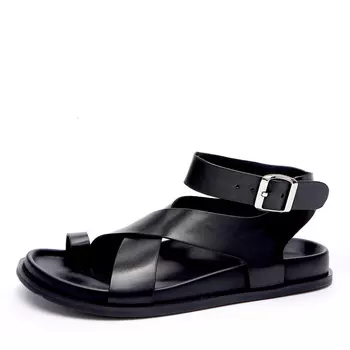 Черные сандалии из гладкой кожи