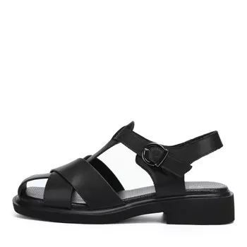 Черные сандалии из гладкой кожи