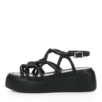 Черные сандалии из кожи