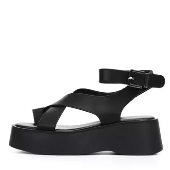 Черные сандалии из кожи