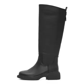 Черные сапоги из гладкой кожи