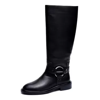 Черные сапоги из гладкой кожи