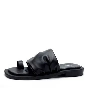 Черные шлепанцы из экокожи