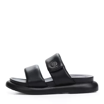 Черные шлепанцы из гладкой кожи