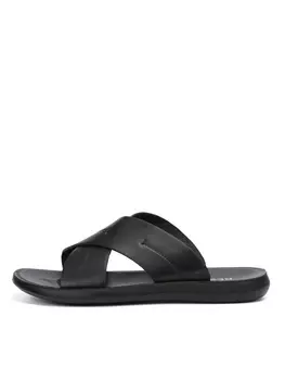 Черные шлепанцы из кожи